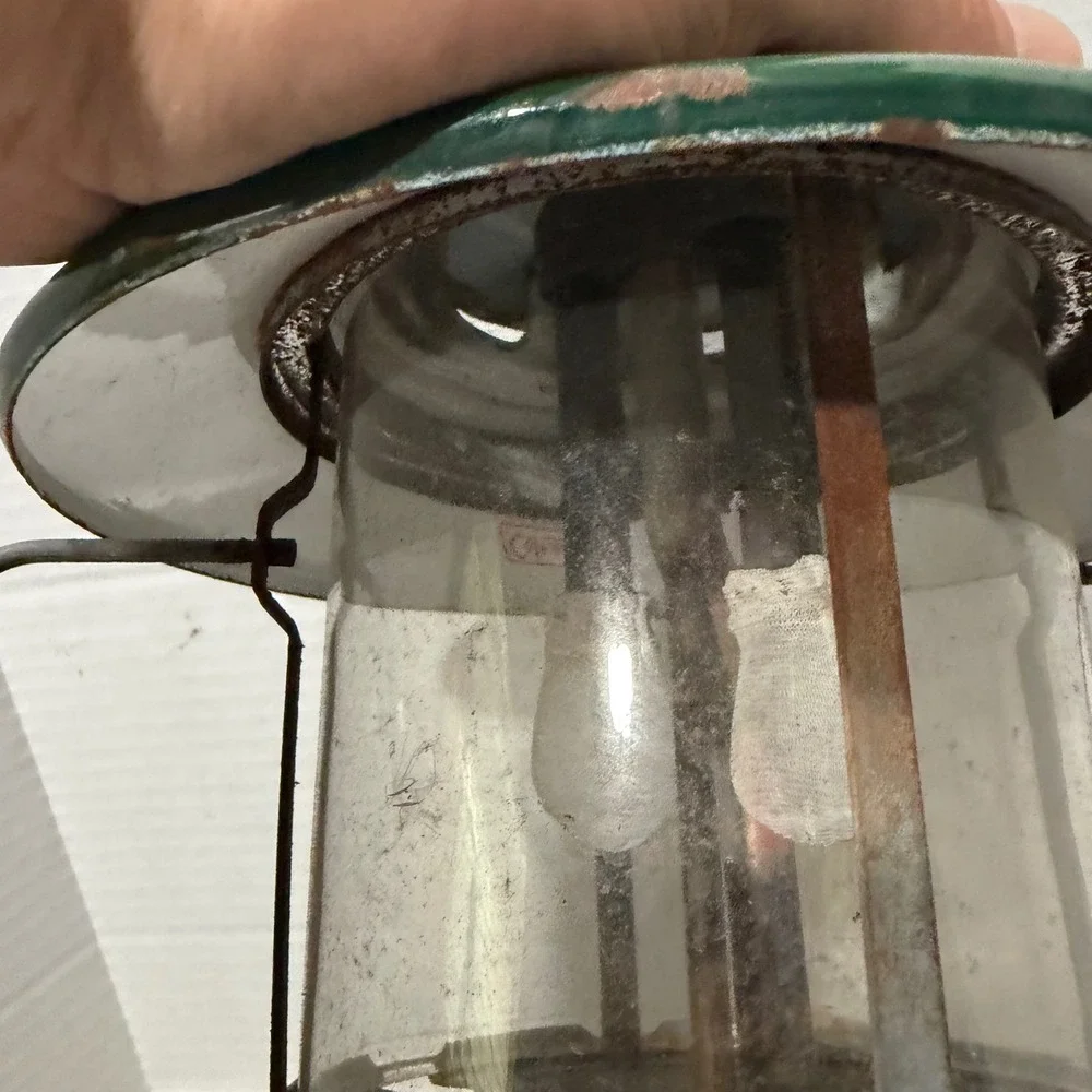Vintage Coleman 228H Lantern Big Hat Double Mantle Green Gas 8/73 Made in USA